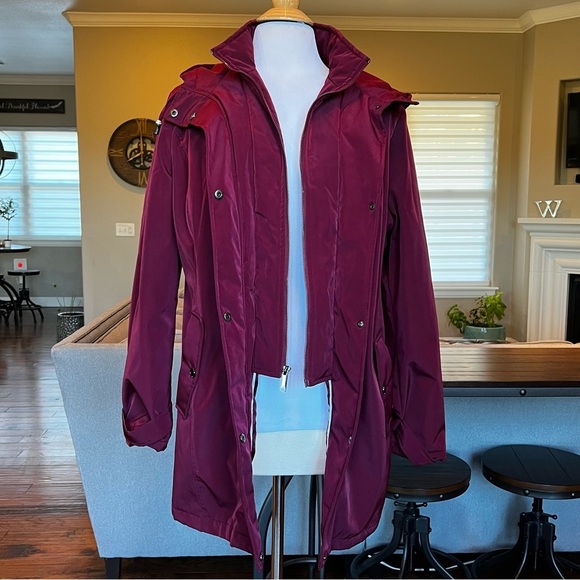 HFX Women’s Jacket size Large Quilted Lining Hooded Water & Wind Resistant FLAW - Picture 4 of 16